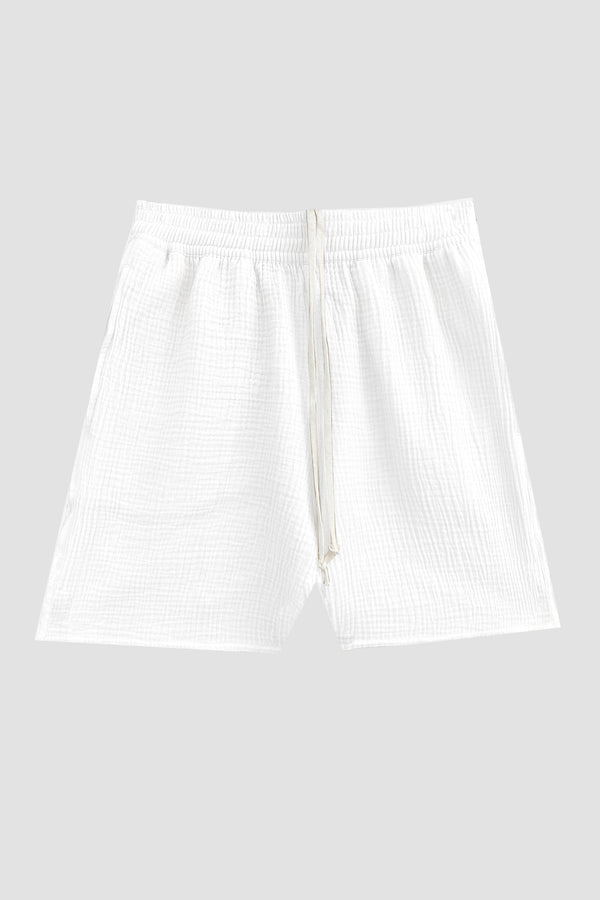 AngelWeave WHITE GAUZE LOUNGE SHORTS