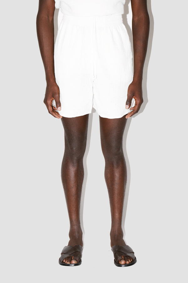 AngelWeave WHITE GAUZE LOUNGE SHORTS