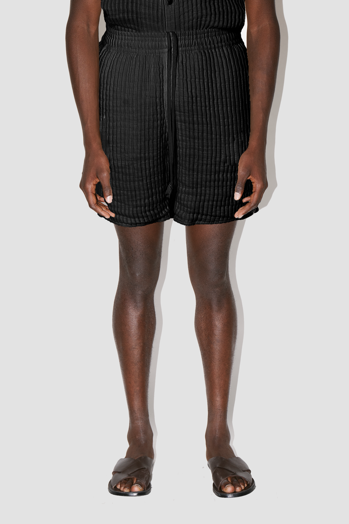 AirCloud BLACK COTTON LOUNGE SHORTS