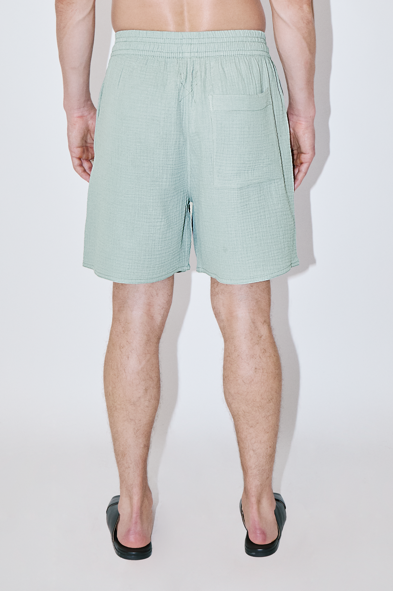 AngelWeave Almond Green Gauze Lounge Shorts