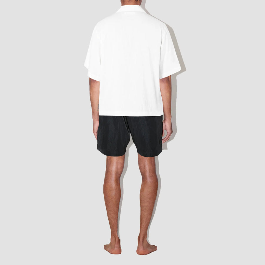 SmoothWeave White Micro Twill Cuban Shirt