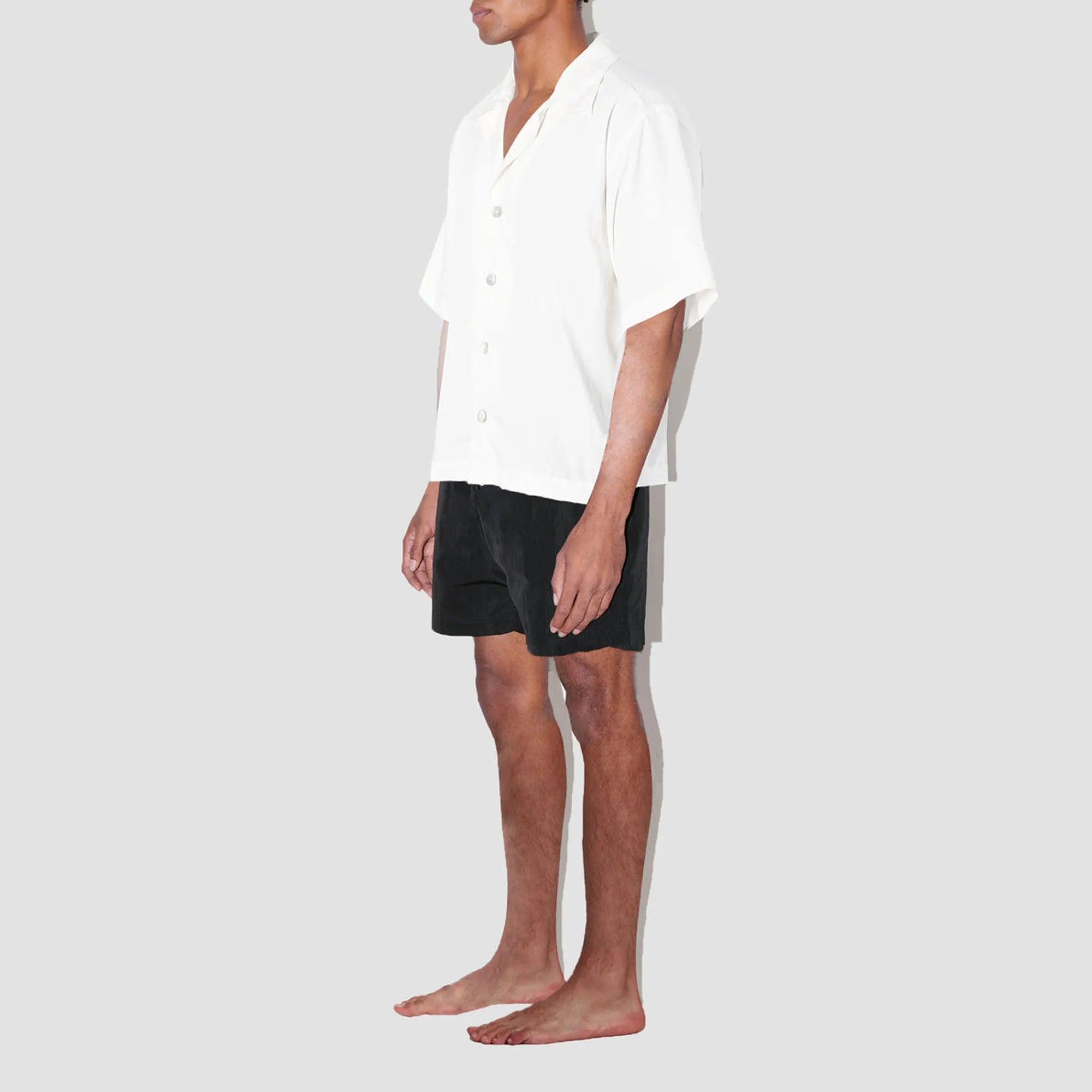 SmoothWeave White Micro Twill Cuban Shirt