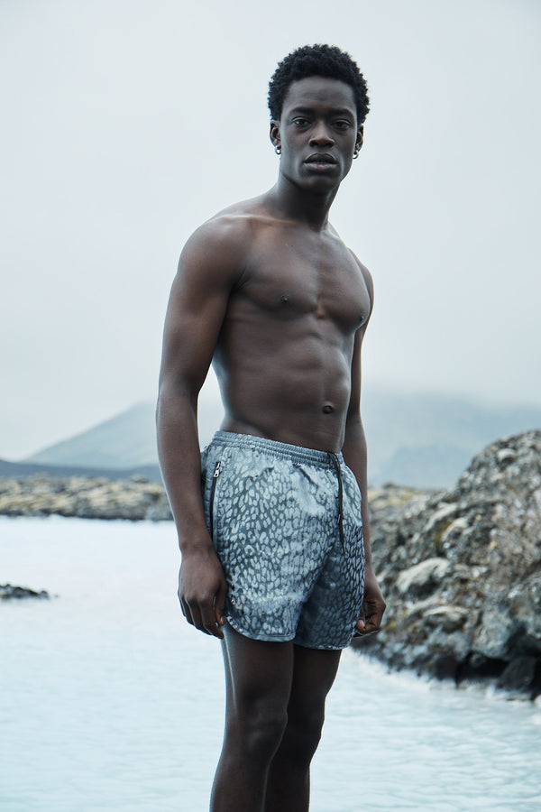 Leopard Space Active Swim Shorts