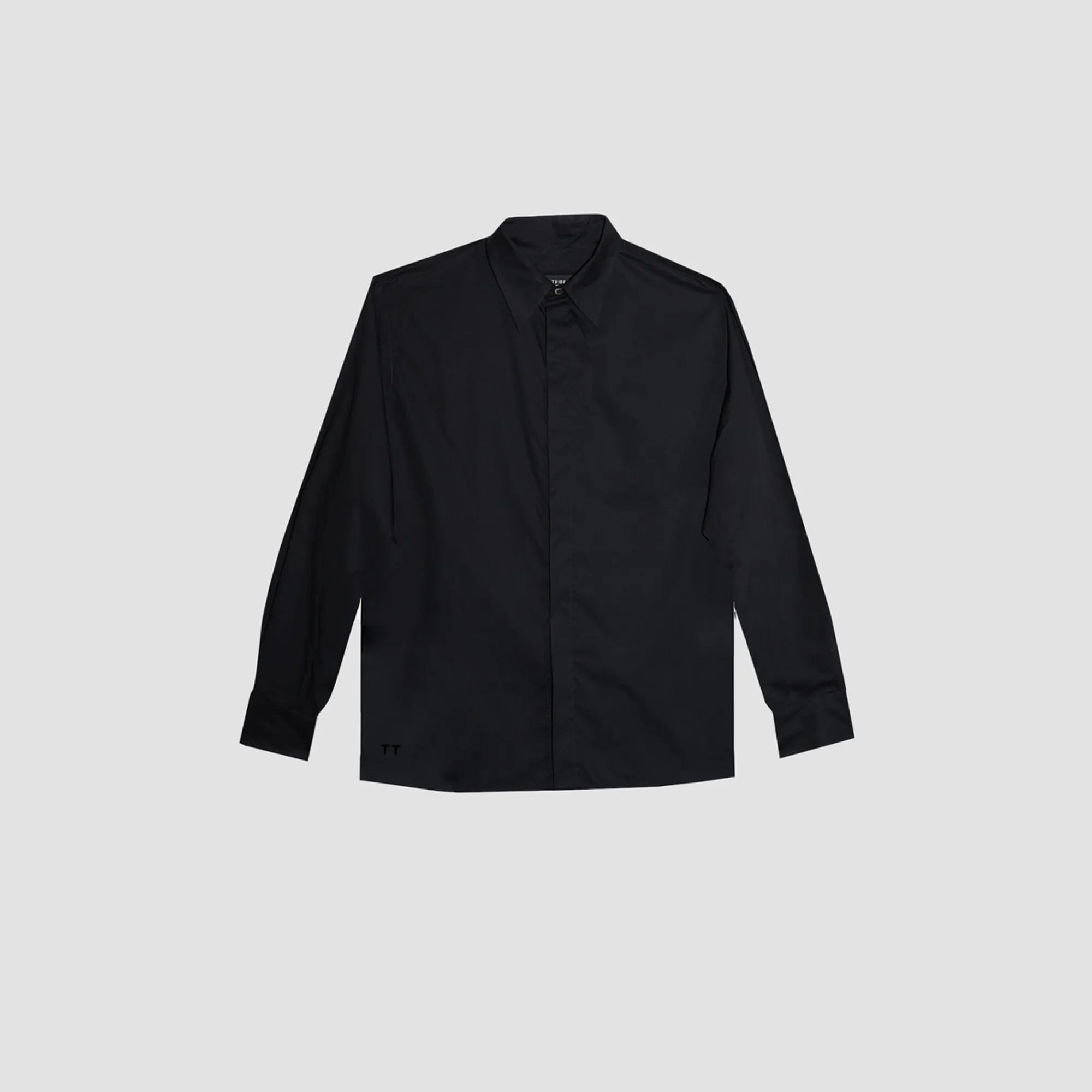 BreathAir Black Cotton Voile Oversized Shirt