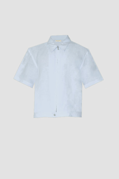 TerraLinen Sky Zip-Up Shirt