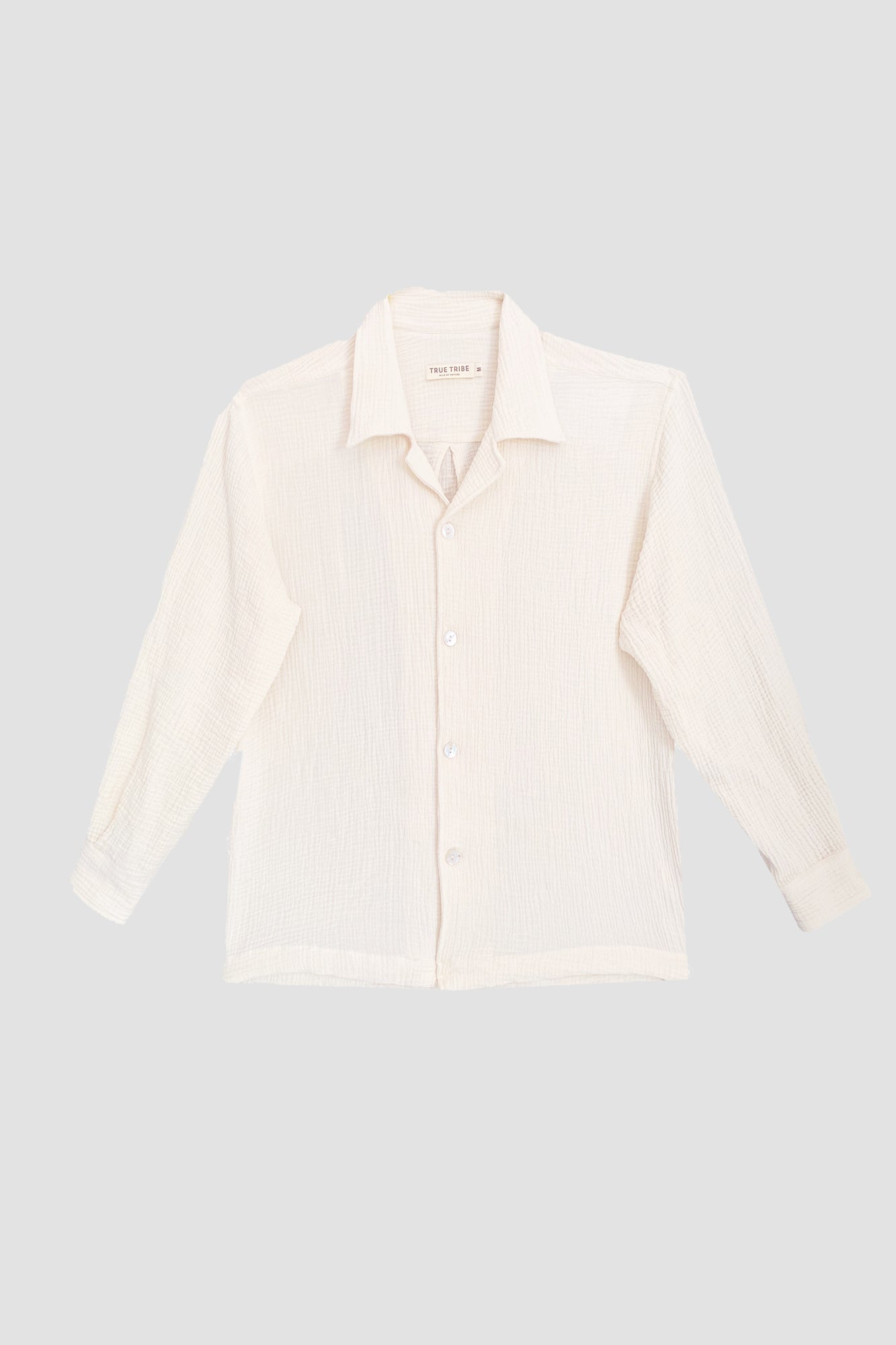 AngelWeave IVORY GAUZE LONG SLEEVE RESORT SHIRT