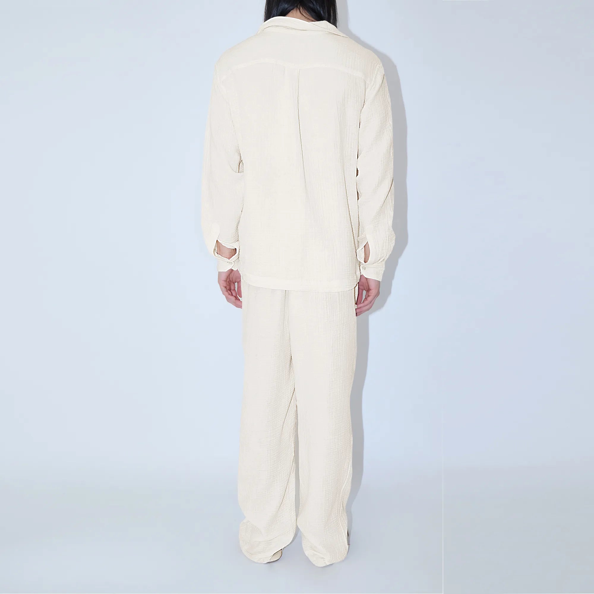 AngelWeave Ivory Gauze Long Sleeve Resort Shirt