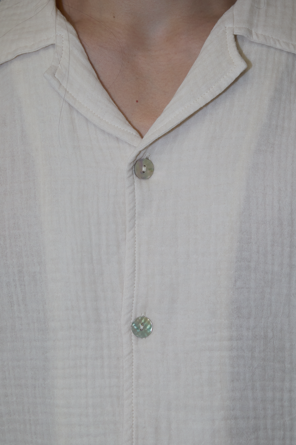 AngelWeave Ivory Gauze Long Sleeve Resort Shirt