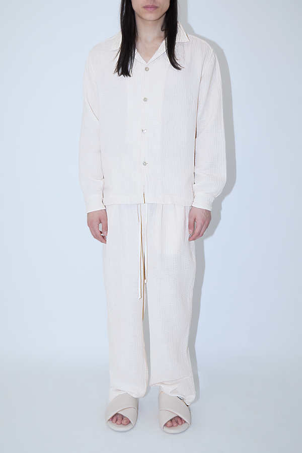 AngelWeave Ivory Gauze Long Sleeve Resort Shirt
