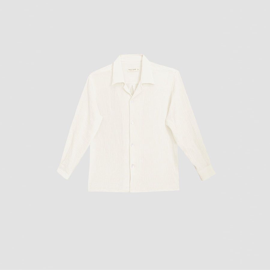 AngelWeave Ivory Gauze Long Sleeve Resort Shirt