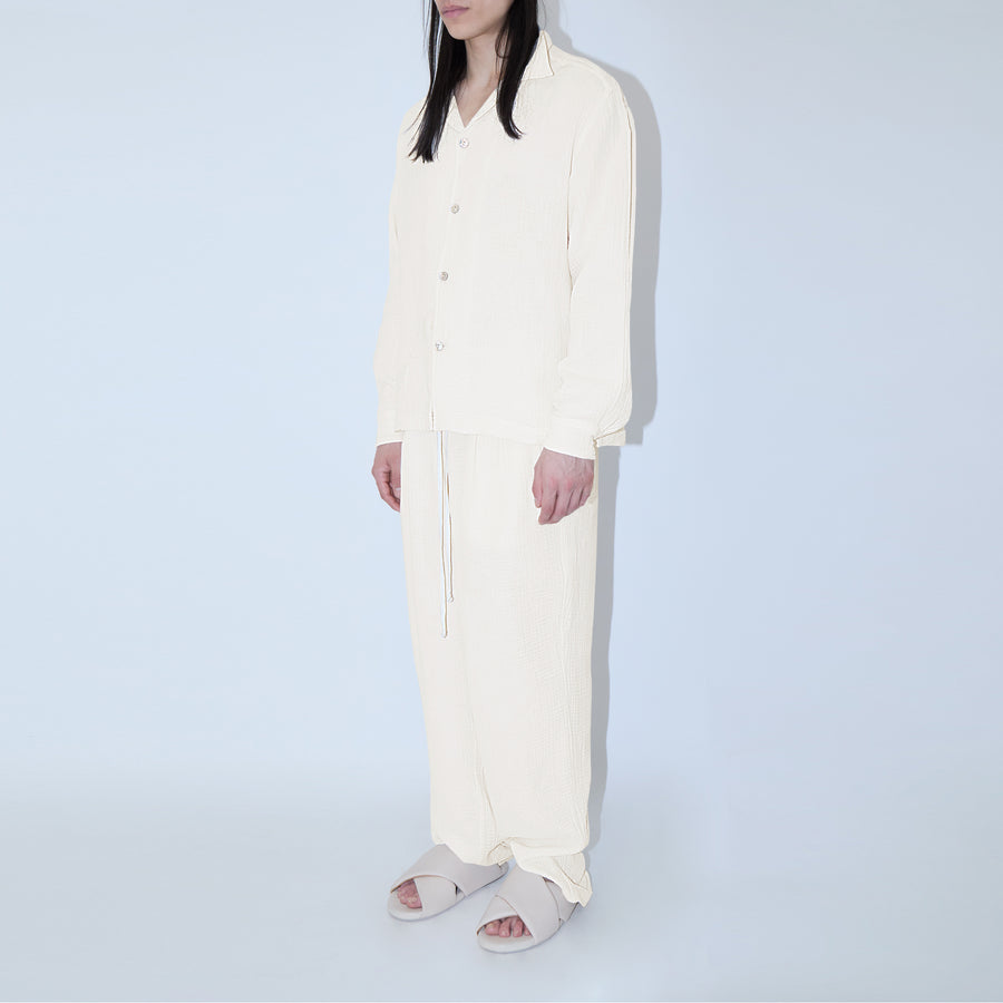 AngelWeave Ivory Gauze Long Sleeve Resort Shirt