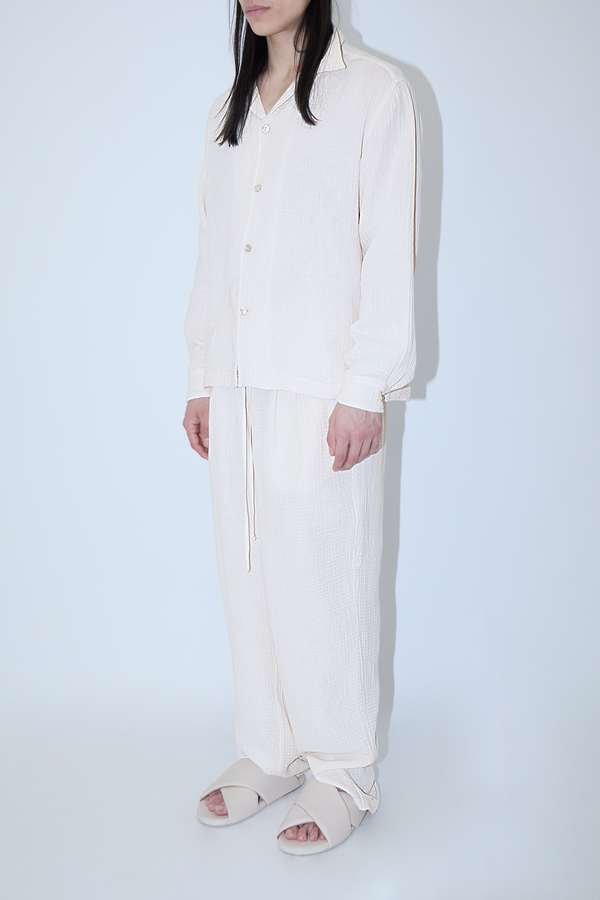 AngelWeave Ivory Gauze Long Sleeve Resort Shirt