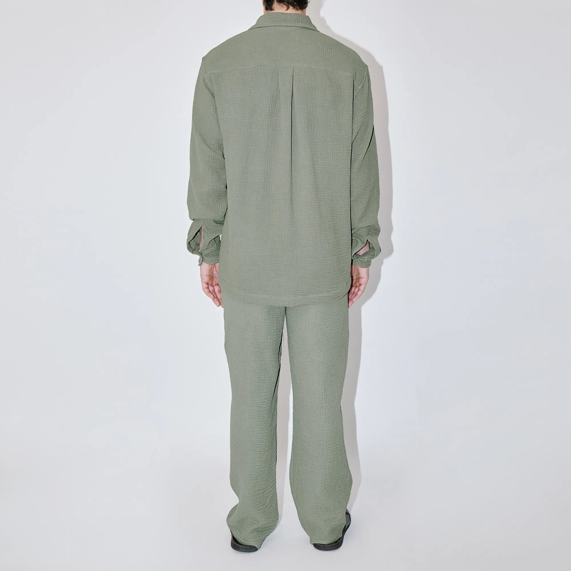 AngelWeave Khaki Gauze Long Sleeve Resort Shirt