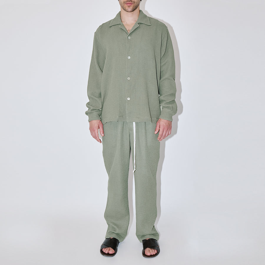 AngelWeave Khaki Gauze Long Sleeve Resort Shirt