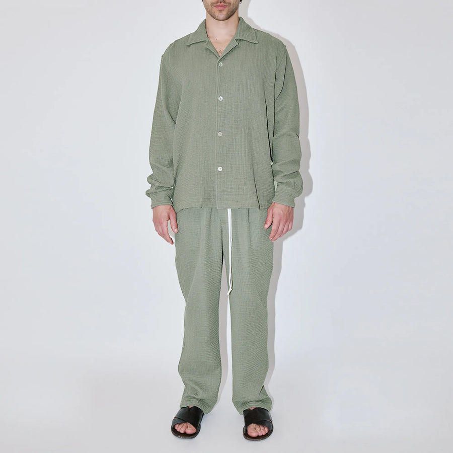 AngelWeave Khaki Gauze Long Sleeve Resort Shirt