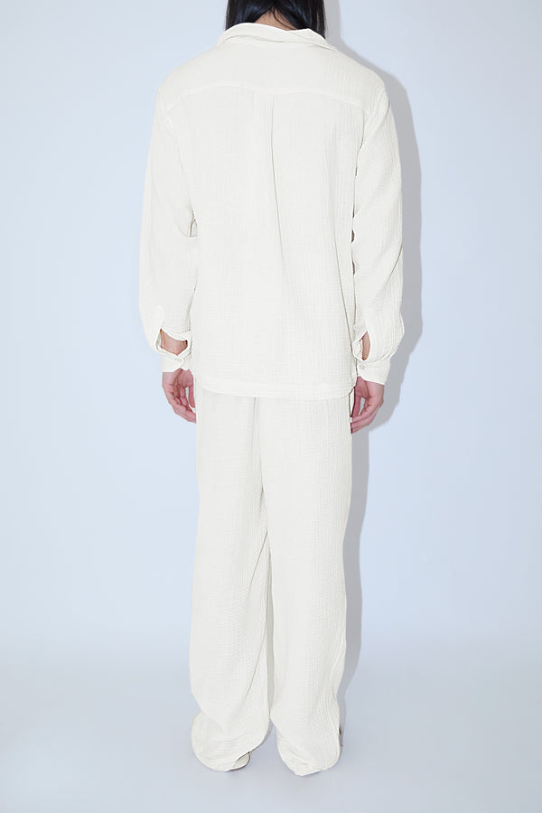 AngelWeave Ivory Gauze Long Sleeve Resort Shirt