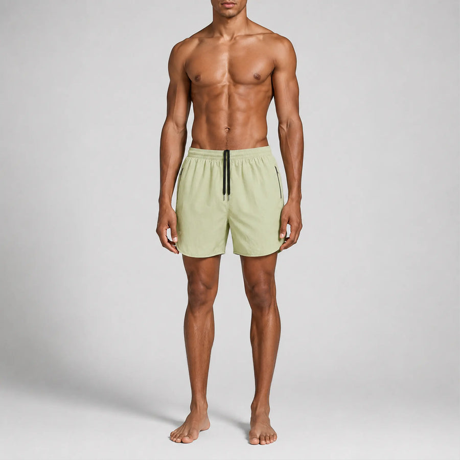 AquaSilk Almond Green Active Swim Shorts