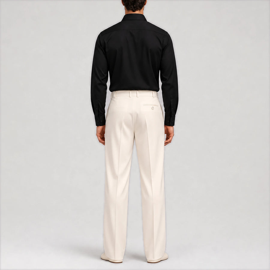 GizaLux Ivory evening pants, back