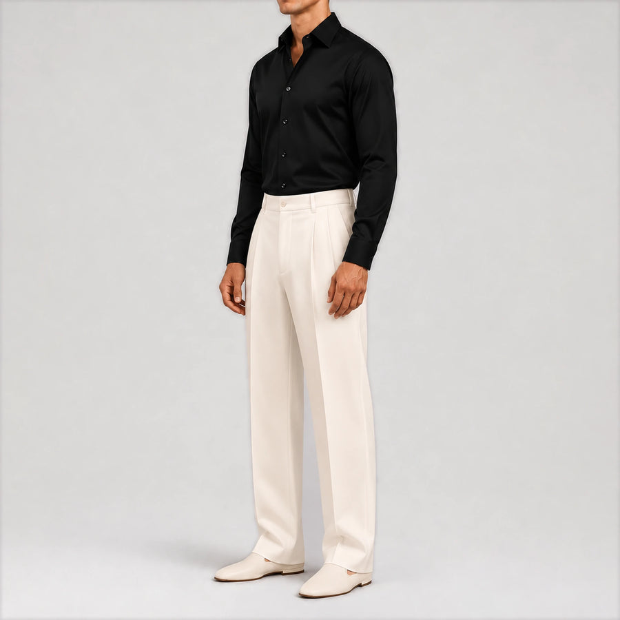 GizaLux Ivory evening pants, side