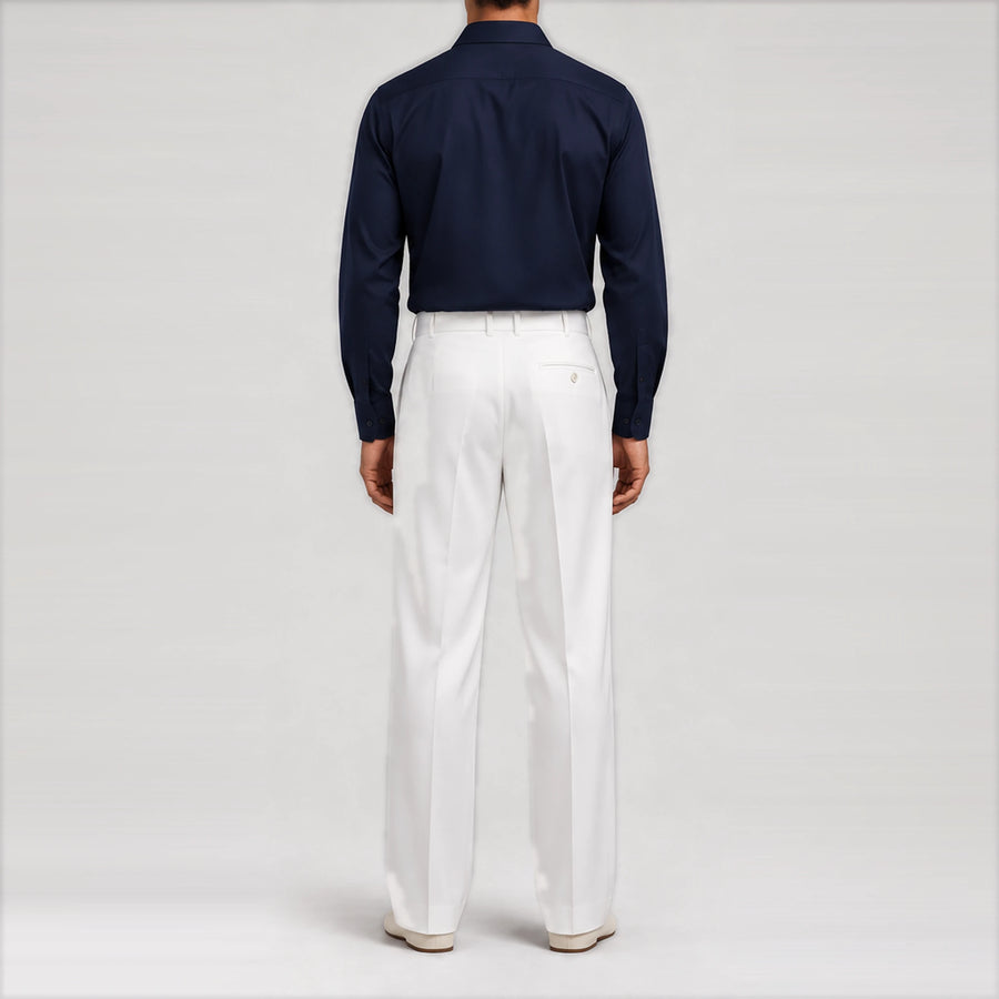 GizaLux White evening pants, back
