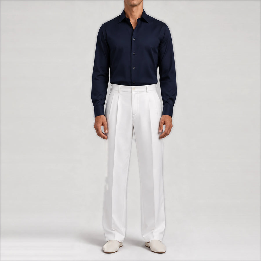 GizaLux White evening pants, front