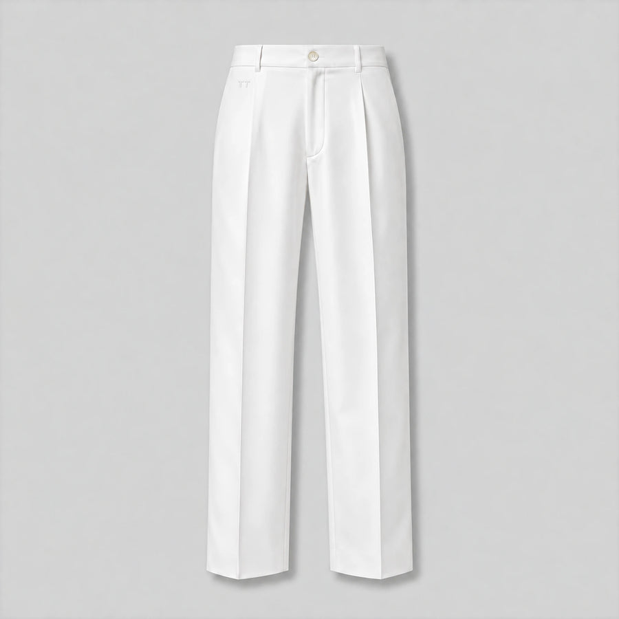 GizaLux White evening pants, flat
