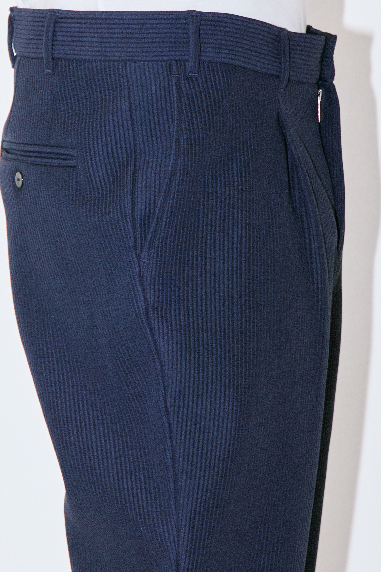 Navy Pipe Evening Pants