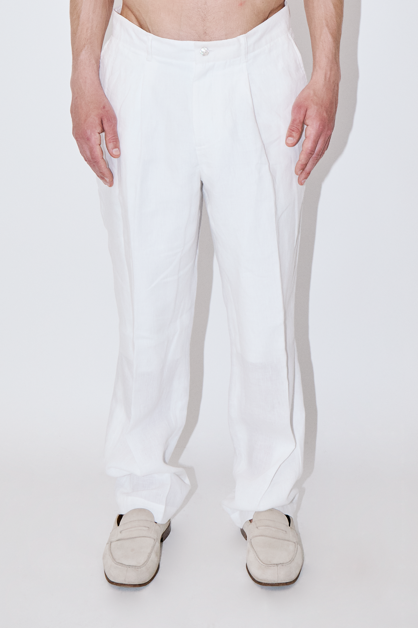 TerraLinen White Evening Pants
