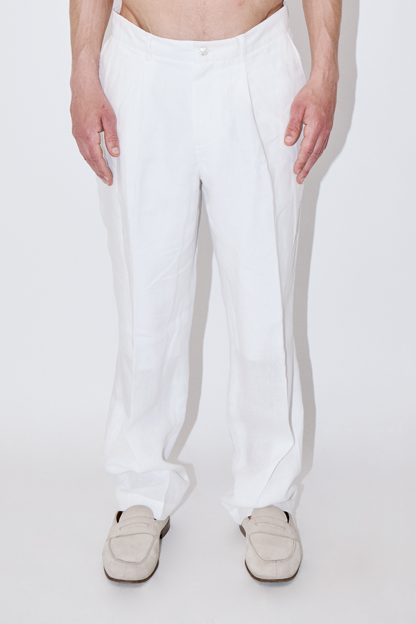 TerraLinen White Evening Pants