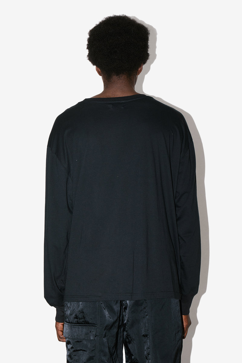 Black Long Sleeve T-Shirt Back View | Luca