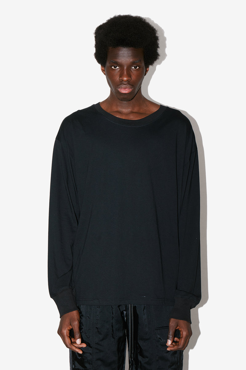 Black Long Sleeve T-Shirt Front View | Luca
