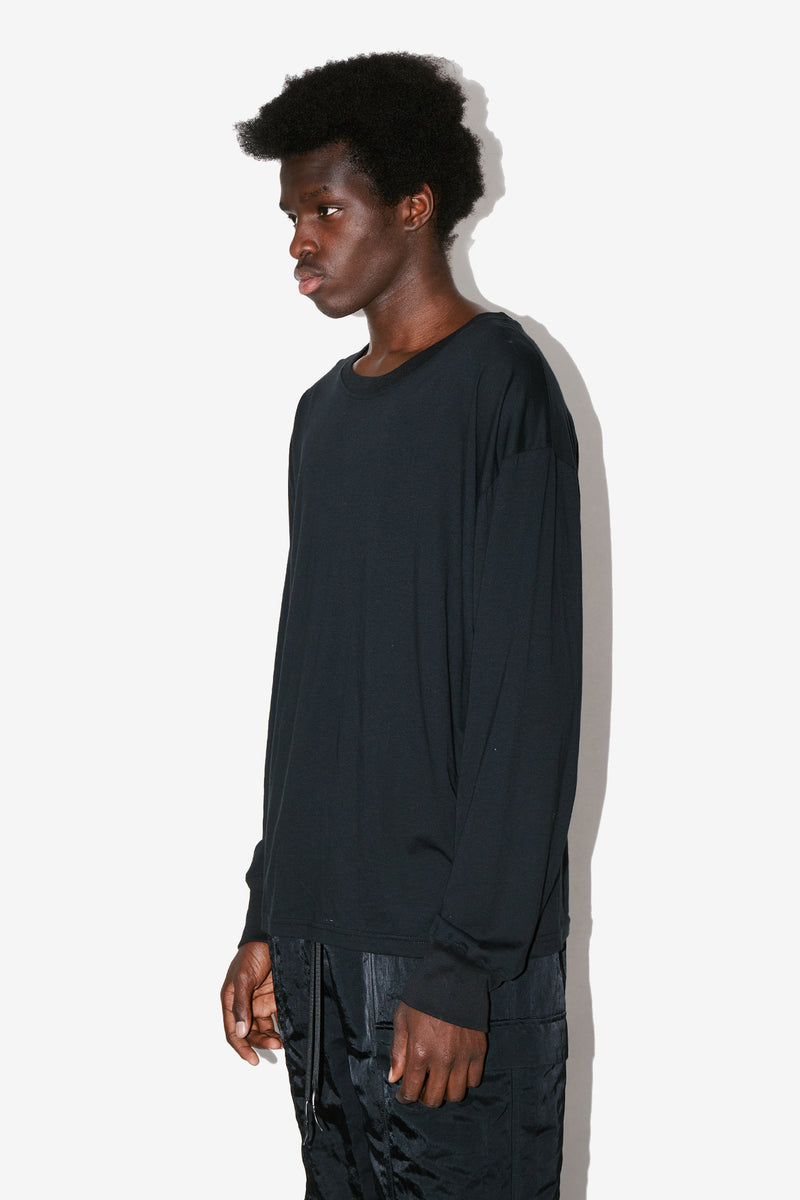 Black Long Sleeve T-Shirt Side View | Luca