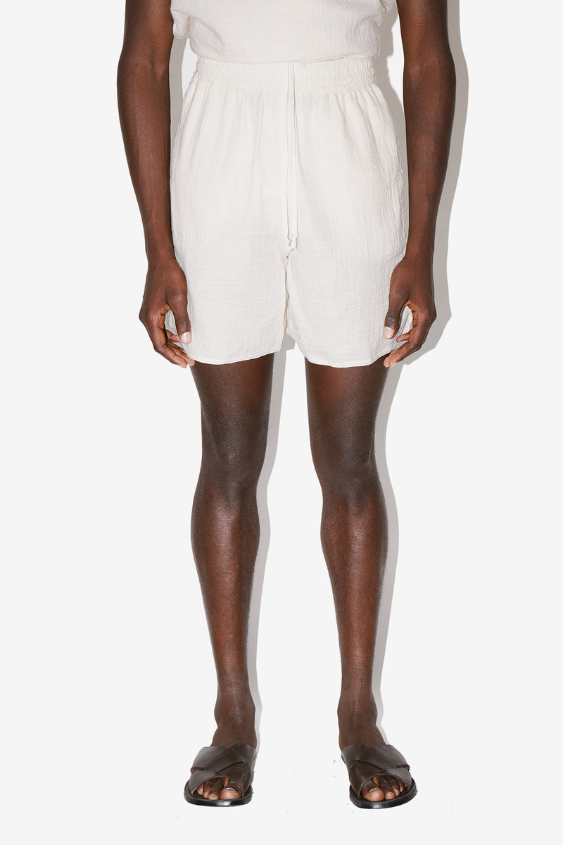 Cream Angel Lounge Shorts Front View - Smooth Steve