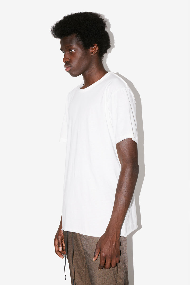 White Raw Edges T-Shirt Side - Franco