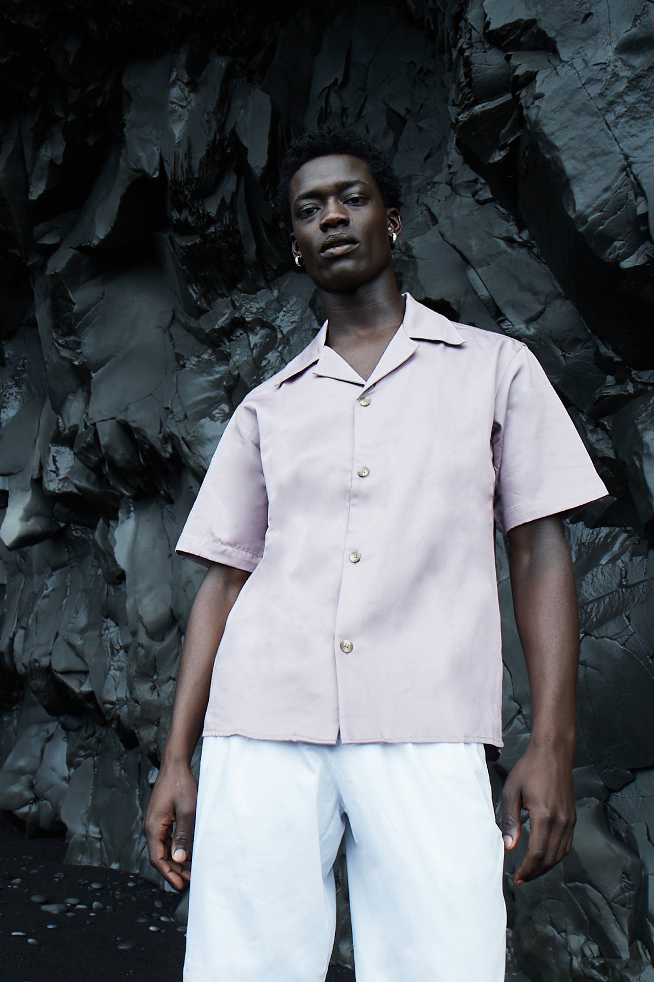 Chemise de villégiature en satin lavande GizaFine