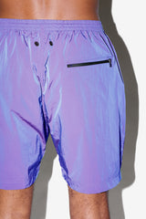 Purple Moon Classic Swim Shorts Back Zipper Pocket  - Neat Steve