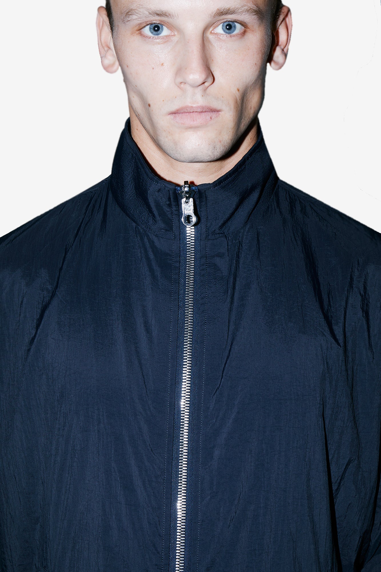 Navy Track Jacket Front Zipper - Mercury