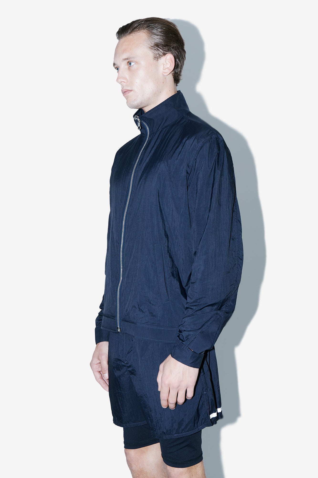 Navy Track Jacket Side - Mercury